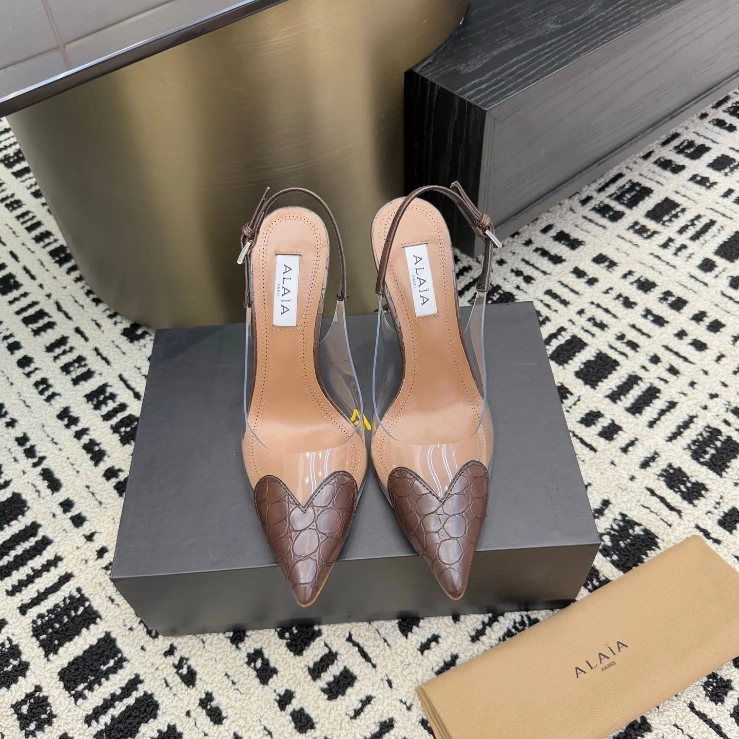 Alaia High Heels Slingbacks Brown Sheepskin 299840 - Image 2