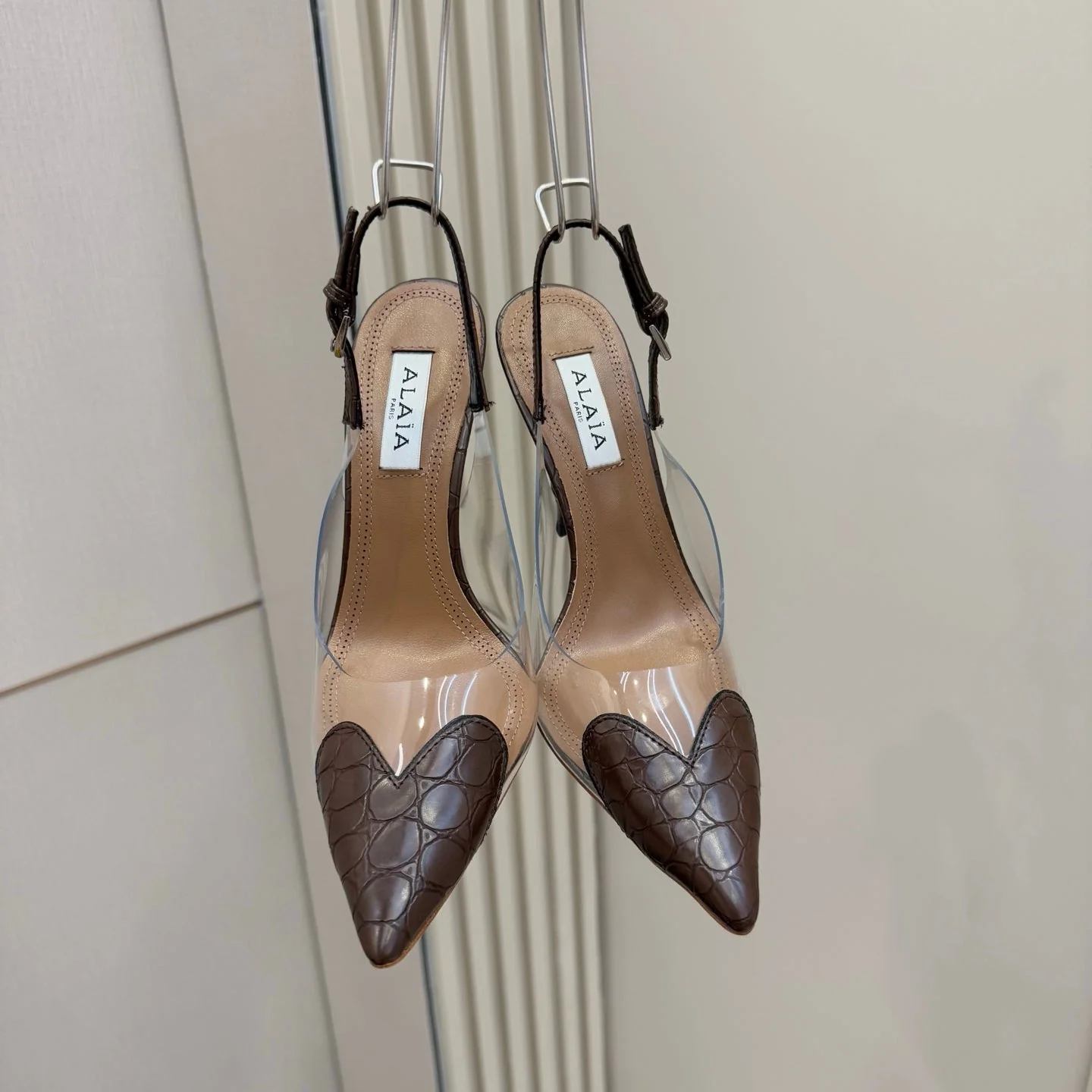 Alaia High Heels Slingbacks Brown Sheepskin 299840 - Image 4