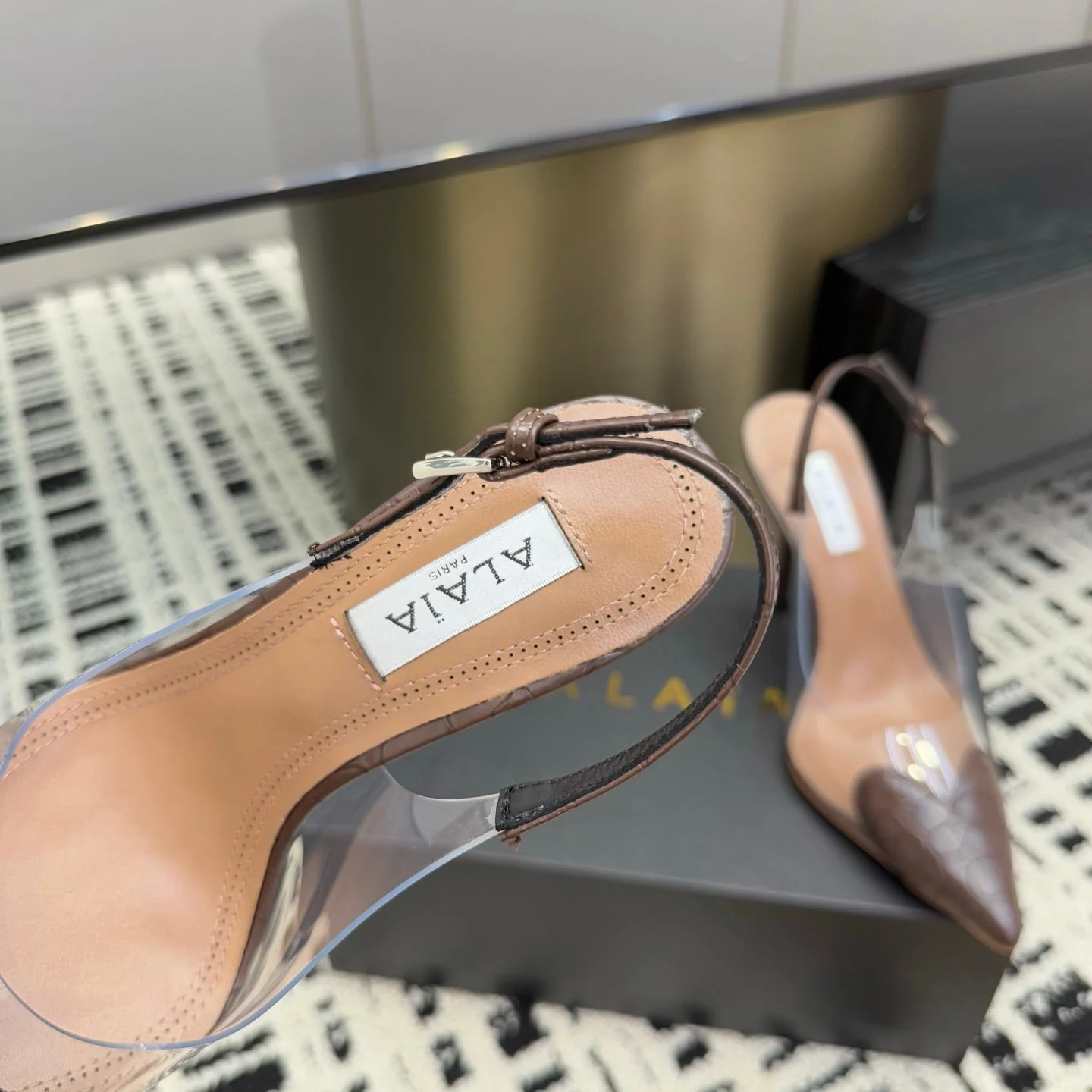 Alaia High Heels Slingbacks Brown Sheepskin 299840 - Image 5