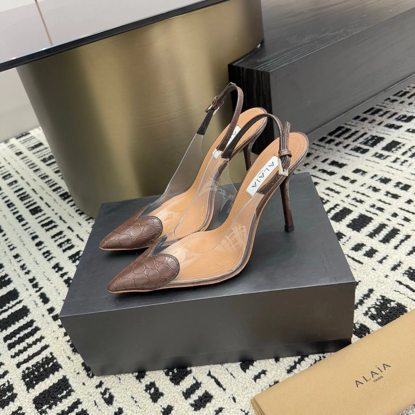 Alaia High Heels Slingbacks Brown Sheepskin 299840 - Image 8