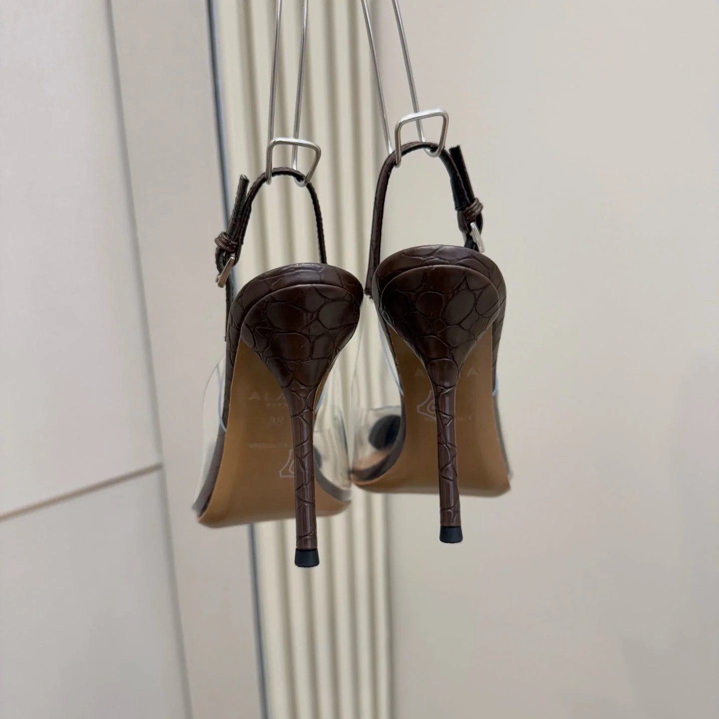 Alaia High Heels Slingbacks Brown Sheepskin 299840 - Image 9