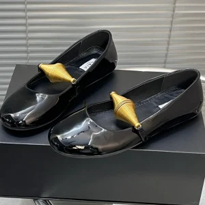 Alaia 25 Jewel Patent Leather Ballet Flats Black Lambskin 300012