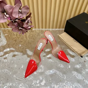 Alaila Mule 100mm In Red Lambskin 957216