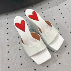 Alaila High Sandal 115mm In White Glossy Lambskin 954874