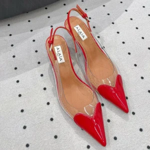 Alaila Le CÅ“ur Slingbacks 60mm In Red Glossy Lambskin 954825