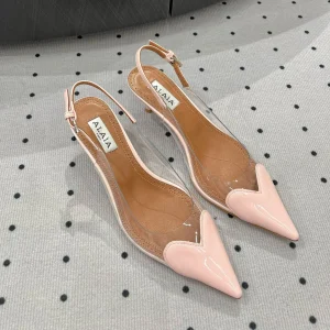 Alaila Le CÅ“ur Slingbacks 60mm In Light Pink Glossy Lambskin 954823