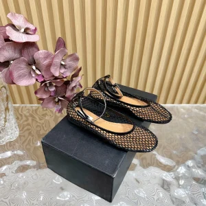 Alaila Mary Jane In Black Mesh Fabric 103020