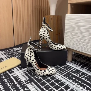 Alaia Decollete Pumps 105mm In White Black Cowhide 121913