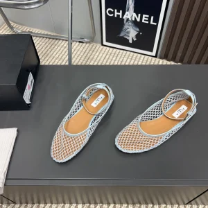 Alaila Mary Jane In Light Jade Green Mesh Fabric 996075