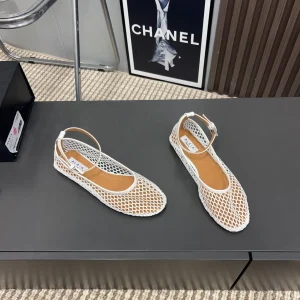 Alaila Mary Jane In White Mesh Fabric 996069