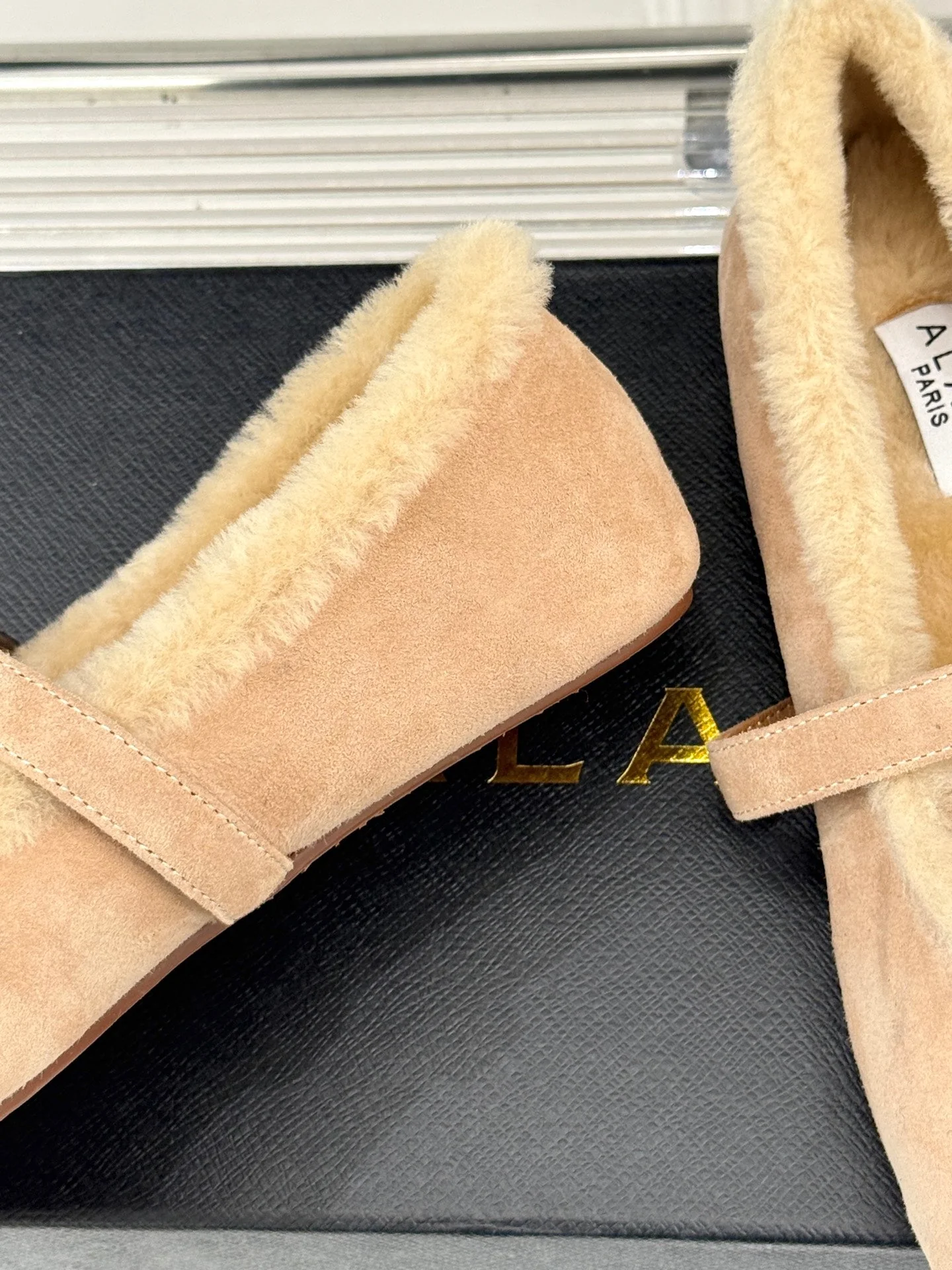 Alaia 25WF Mary Jane light beige suede wool 472220 - Image 2