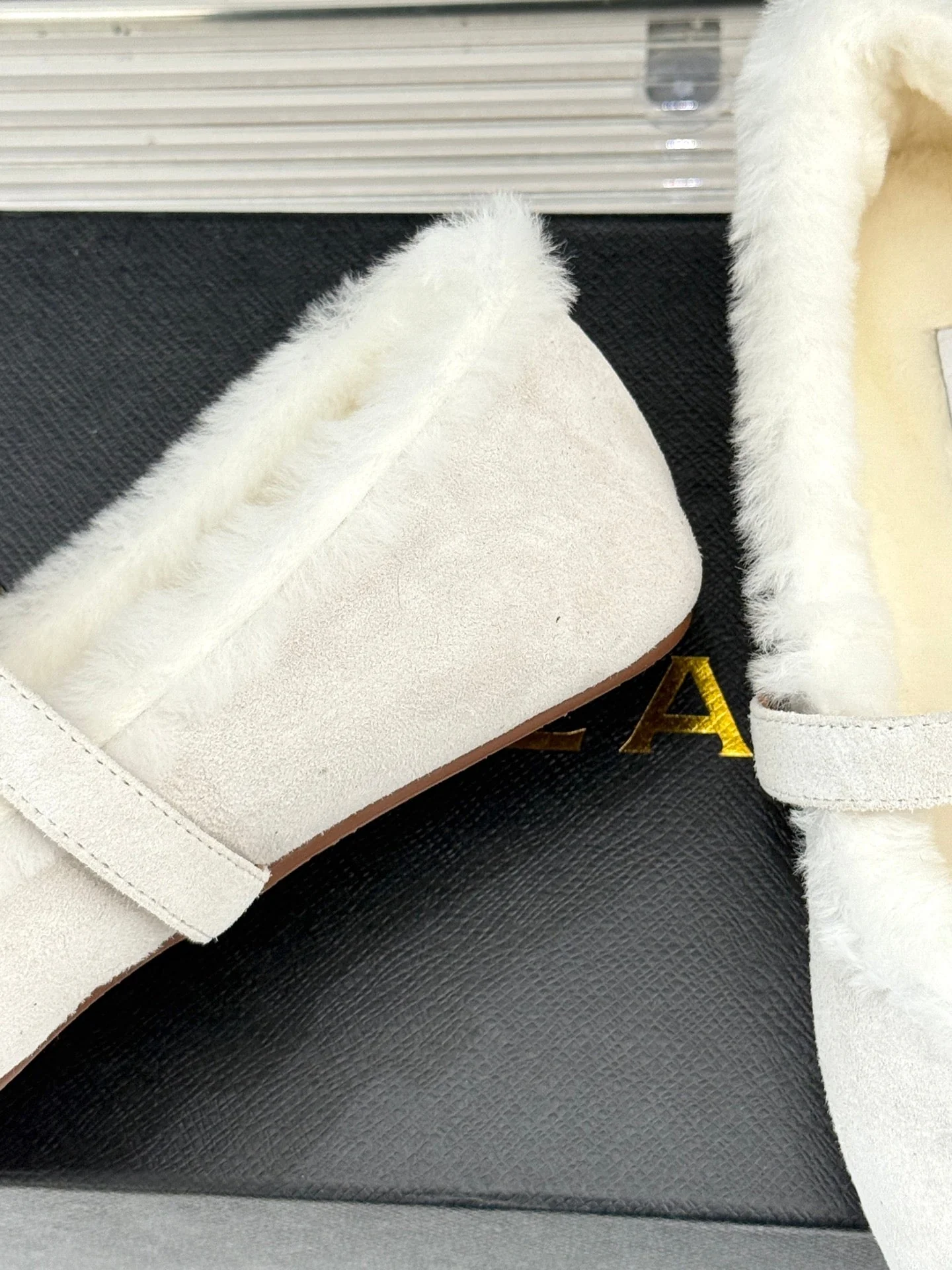 Alaia 25WF Mary Jane white suede wool 472221 - Image 2