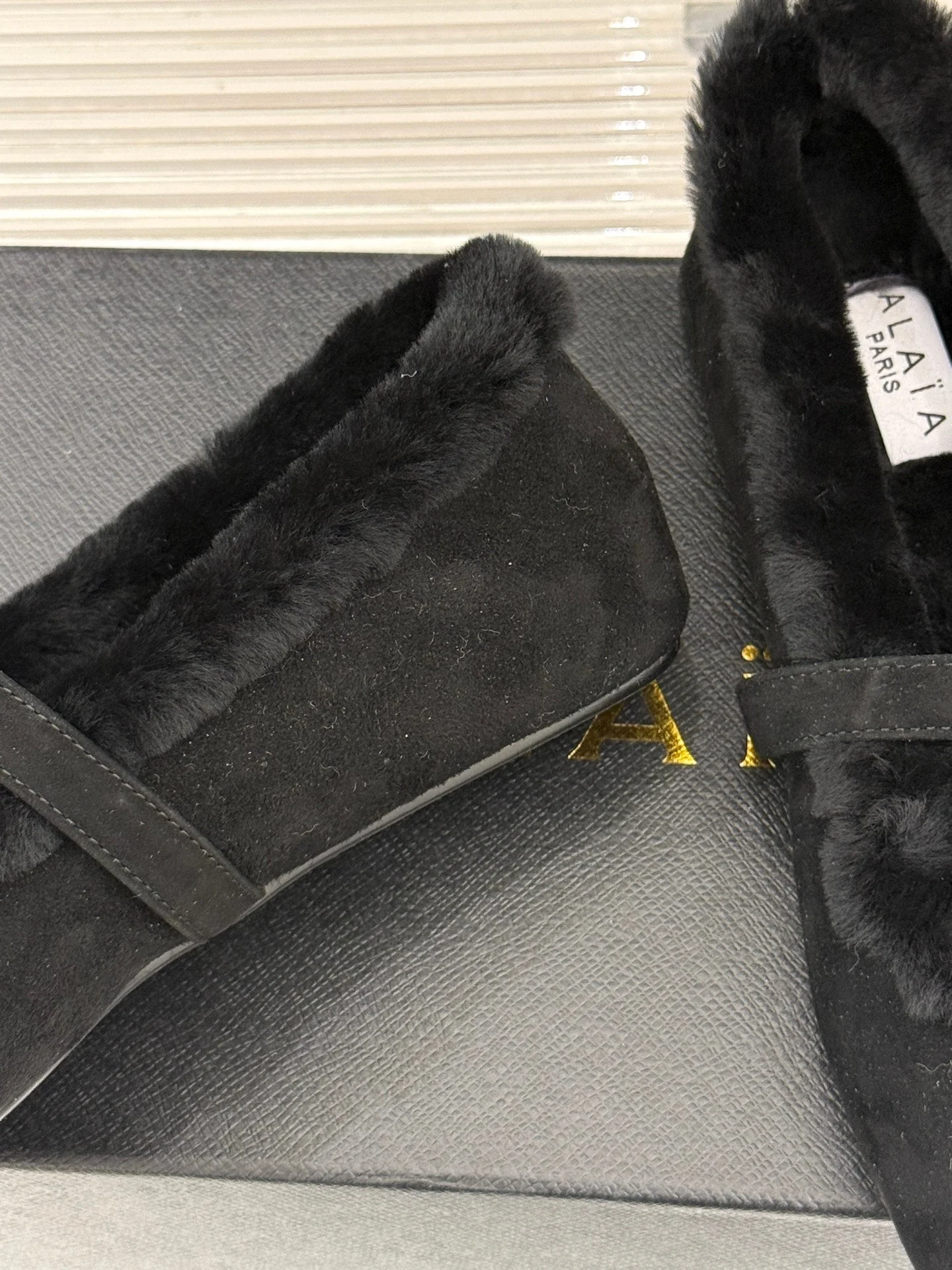 Alaia 25WF Mary Jane black suede wool 472225 - Image 7