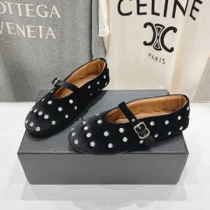 Alaila Ballet Flats In Black Velvet With Rhinestones 972000