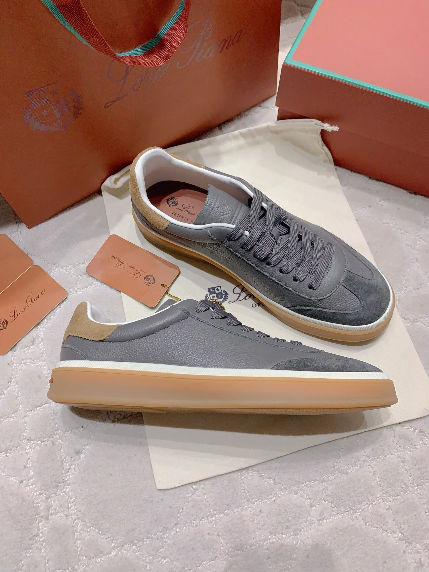 LP sneaker unisex style gray sheepskin mix suede 382665 - Image 6