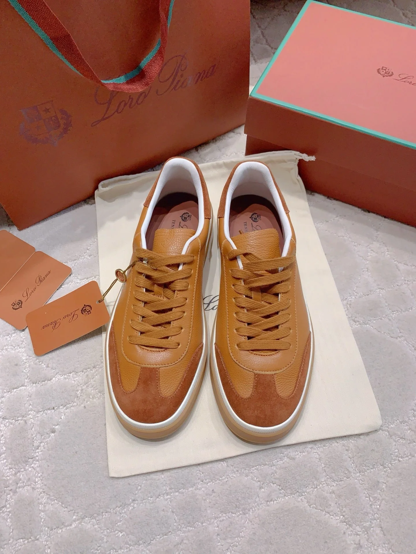 LP sneaker unisex style brown sheepskin mix suede 382664 - Image 2