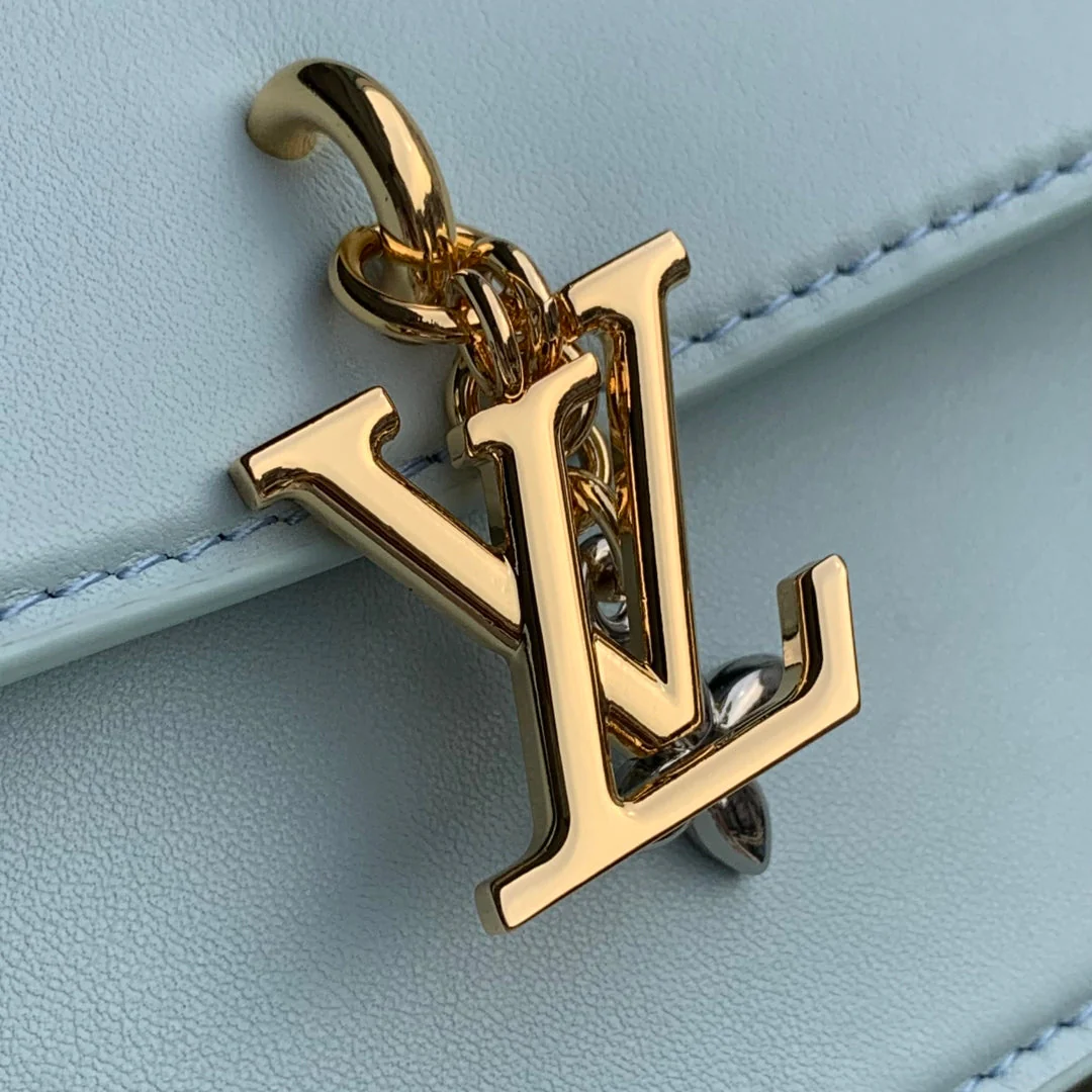 Wallet On Chain LV Bloom 20cm Blue Calfskin 250361 - Image 4